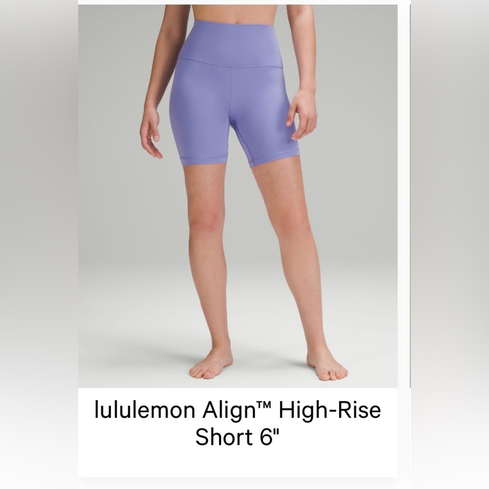 Lululemon High Rise Align Bike Short in dark lavender